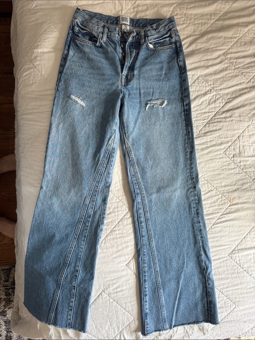 BDG Light Blue Flare Jeans with Front Panel Seams